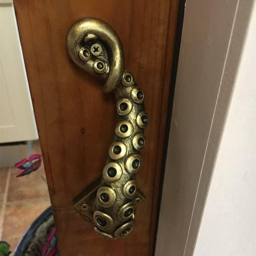 Bronze Finish Steampunk Door Knobs Heavy Duty Door Knocker Creative Gift Octopus Door Handle