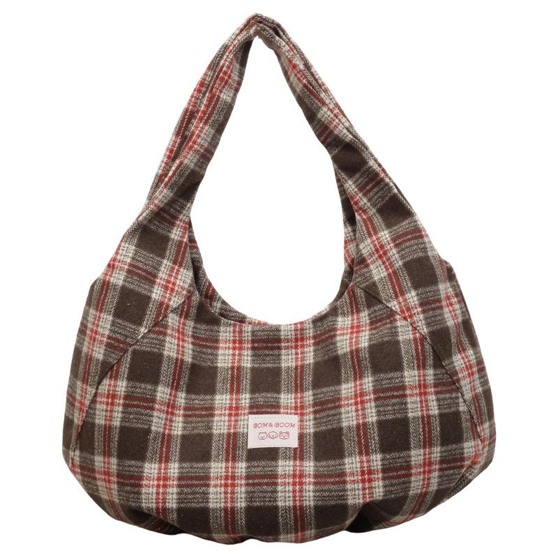 Womens Plaid Hobo Bag Casual Shoulder Handbag Large Tote Purse for Travel