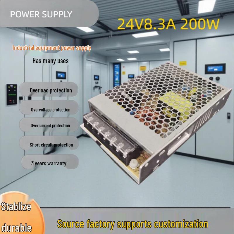 Ultra-thin 200W 24V 8.3A Industrial Control & Monitoring Switching Power Supply