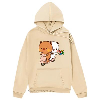 Cute Bubu and Dudu Hoodie Panda Bear Graphic Sweatshirt with Hooded Kawaii Women Clothes Women Long Sleeve Casual Cute Korean Tops