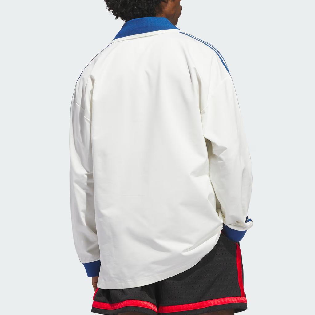 adidas Originals Basketball Court Stripe Loose Casual Long Sleeve Polo Shirt Unisex Tops KB7521