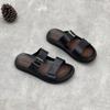 Genuine Leather Summer Men's Shoes Simple and Breathable Flip-flops Casual Soft-soled Soft Cowhide Shoes
