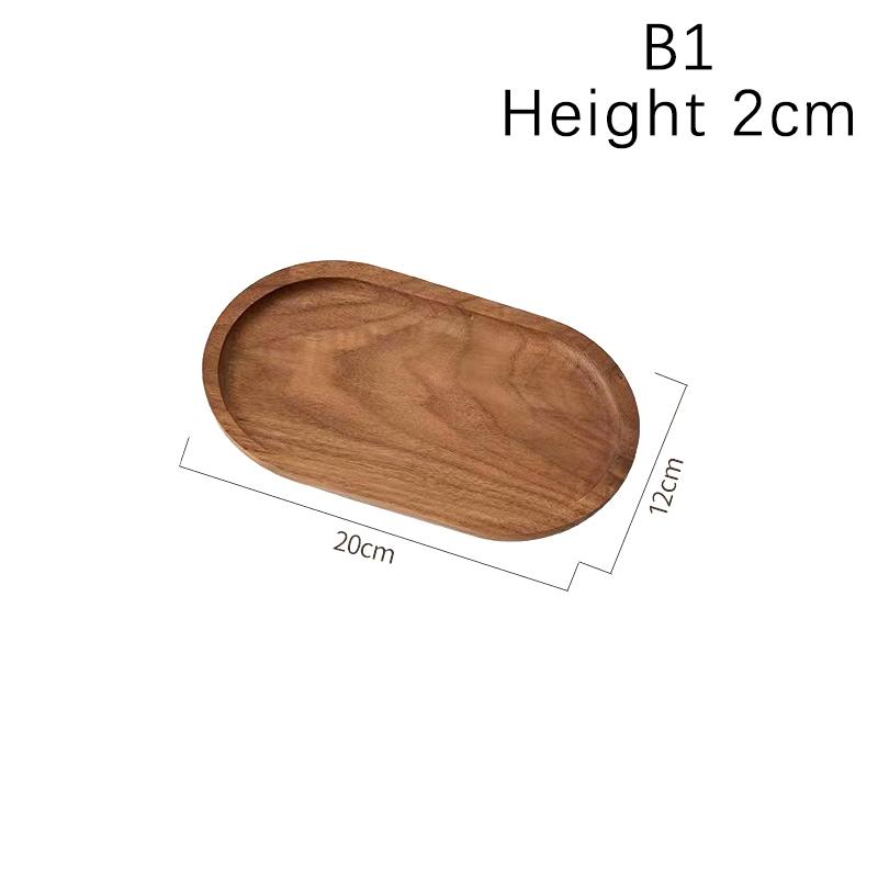 High Quality Wooden Serving Tray Walnut Coffee Tray Saucer Tea Dessert Sushi Fruit Plate Storage Pallet Kitchen Accessories