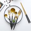 andoo Cutlery Stylish Fork 20 Colors Available Cake Stainless Dessert Chopsticks Dishwasher Kitchen Wedding Housewarming Gift Set, Knife, Spoon, Set,