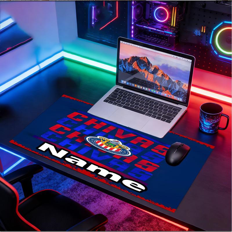 Kişiye Özel İsimli Club Deportivo Guadalajara Desenli Mouse Pad, Dizüstü Bilgisayar Masa Matı, Ev İçin Dekoratif Masa Matı Klavye Altlığı Hediye