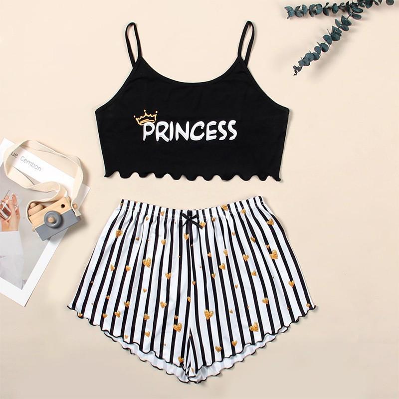 

Women s Summer Sexy Camisole and Shorts Pajama Set - European/American Style Nightwear M
