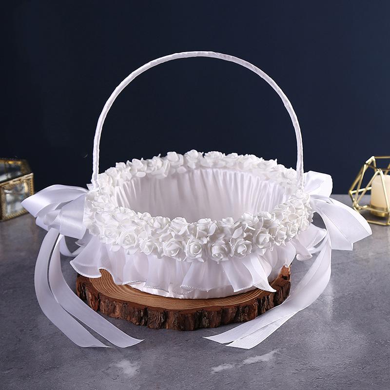 Europe And The United States Wedding Flower Bow Decorative Flower Basket Flower Child Scatter Flower Basket Wedding Supplies
