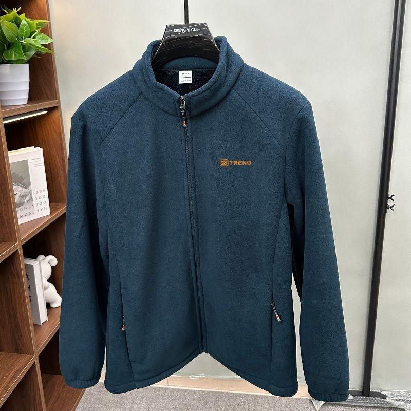 Mens Fleece Lined Hooded Sweatshirt Jacket Windproof Inner Layer Outdoor Daily Wear