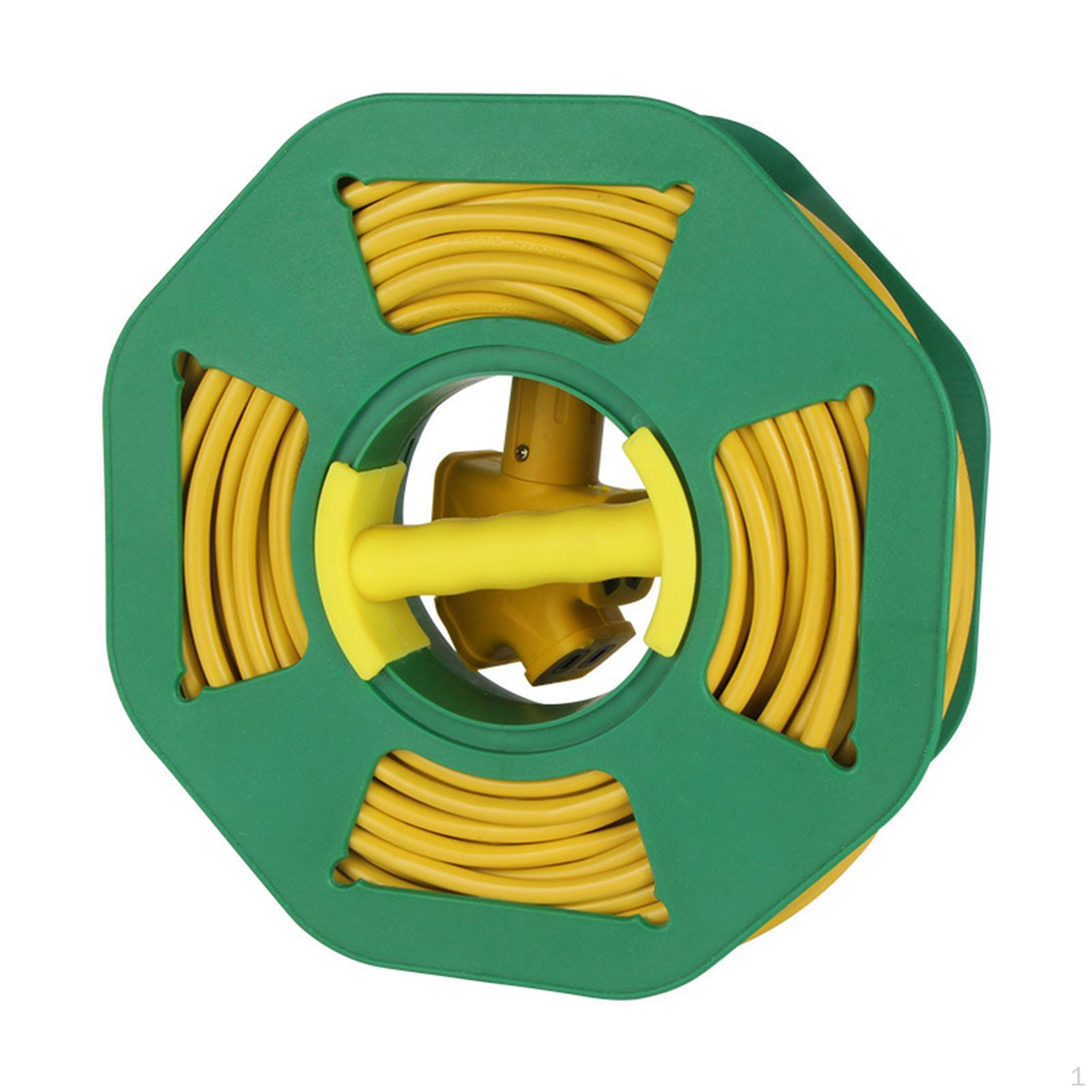 

Rolling Line Dish Cable Collection Extension Cord Storage Reel Handle Crank for Outdoor зелений