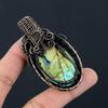 Multi Fire Labradorite Pendant Gemstone Jewelry, 999 Copper Wire Wrapped Pendant, Gift For Women Handmade Pendant