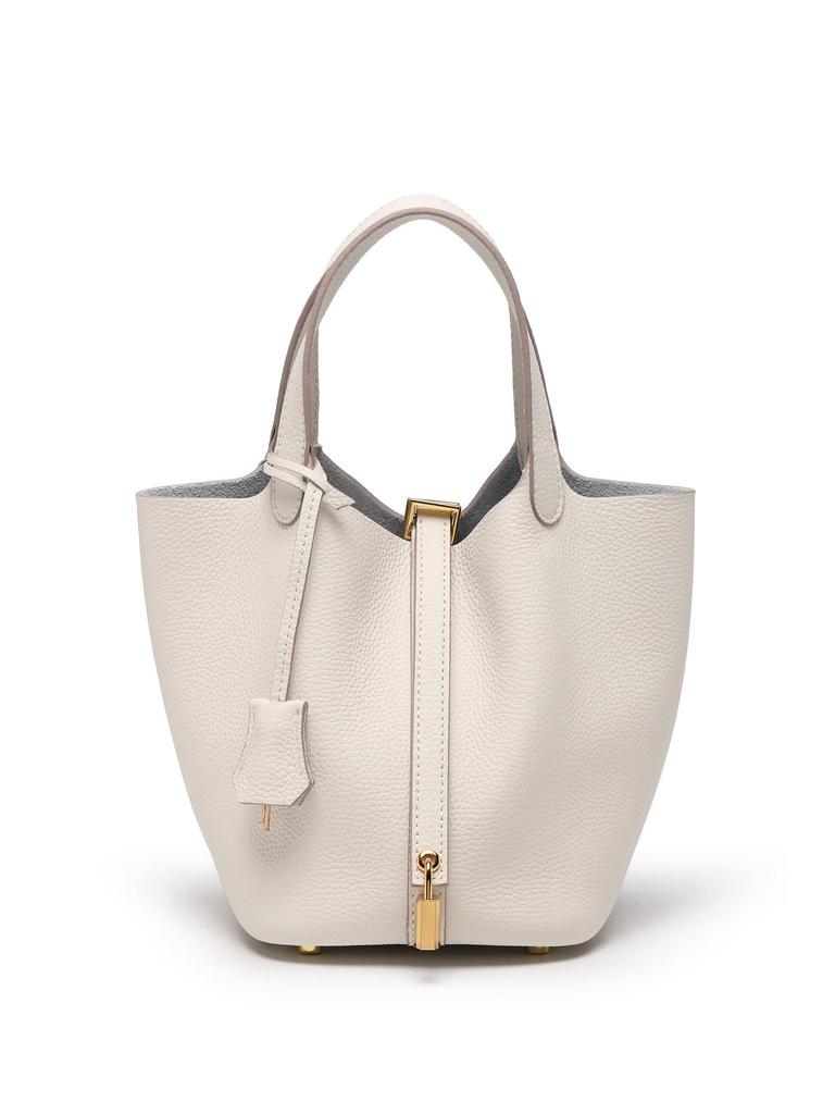 Women's High-Quality Genuine Leather Bucket Bag - Exquisite Cowhide Handbag