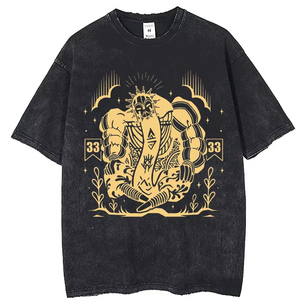 Clair Obscur Expedition 33 Cotton T-shirt, New Game Design Merch for Fans, Vintage Graphic Unisex Oversized Short Sleeve Streetwear Tee for Men Women