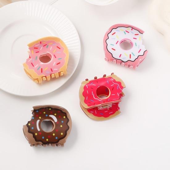 Hair Claw Donut Shape Back Head Shower Clip Medium Size Strong Grip Shark Hair Claw Versatile Hair Accessory
