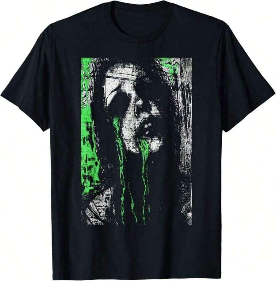 Унисекс Футболка Хоррор Демоническая Девушка-Призрак Гранж Альт Гот Оккультная Эстетика Унисекс Футболка S