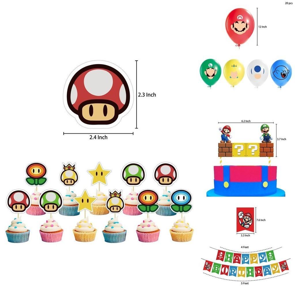Super Mario Kids Birthday Party Decor Suit Features Colorful Balloons And Cheerful Banner For Celebration