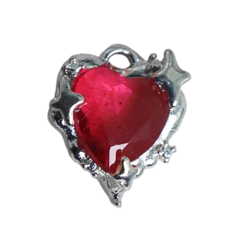 Crystal Heart-shaped Pendant Beads Rhinestone Love Heart Charm for DIY Keychain Necklace Earrings Accessories Crafts