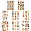 9 Sheets Thanksgiving Day Adhesive Electrostatic Stickers Decorations Decal Maple Leaf Larch Fruits Party Supplies