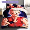 Dragon Ball Krillin Muster Bettwäsche Heimdekoration Geburtstagsgeschenk (1 Bettbezug + 2 Kissenbezüge, ohne Füllung)