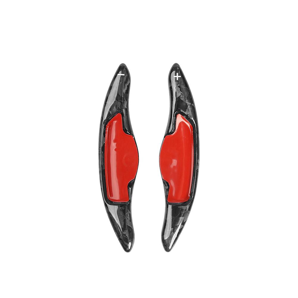 2PCS Aluminum Alloy Real Carbon Fiber Steering Wheel Shifter Paddle Cover Trim For Genesis G70 -2026 Car Supplies