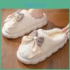 One Up Size Order Cozy Bowknot Platform Slippers Soft Plush Lined Comfortable Slipon Shoes