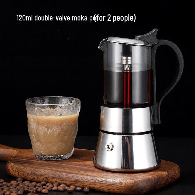 

Shangqi Stainless Steel Dual-Valve Moka Pot with Visual Glass