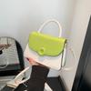 Trendy Street Style Small Square Shoulder Bag For Women 2024 Pure Color Pu Leather