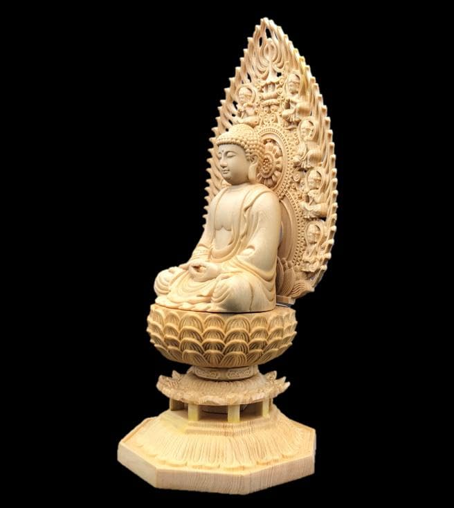 Buddha Wood Amitabha Cleaning Brush Set Statue, Carving, Buddha,