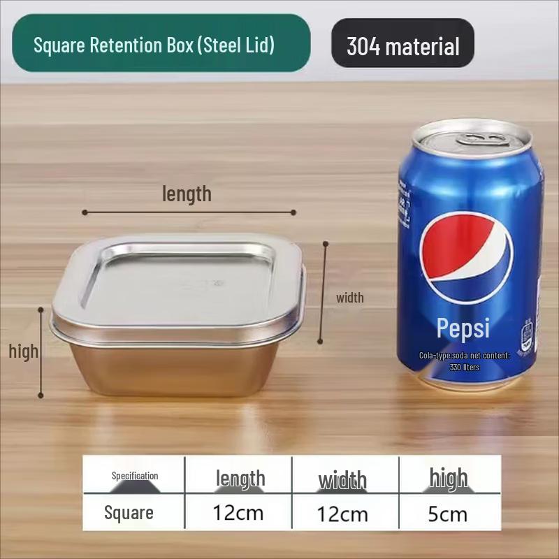 304 Stainless Steel Commercial Food Sample Storage Box with Lid