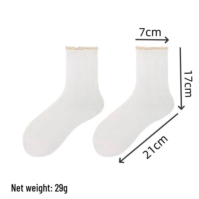 Mori Girl Literary Lace Trim Socks: Korean & British Style, Hollow JK Japanese Academy, Two-Way Ruffle Women's Socks.