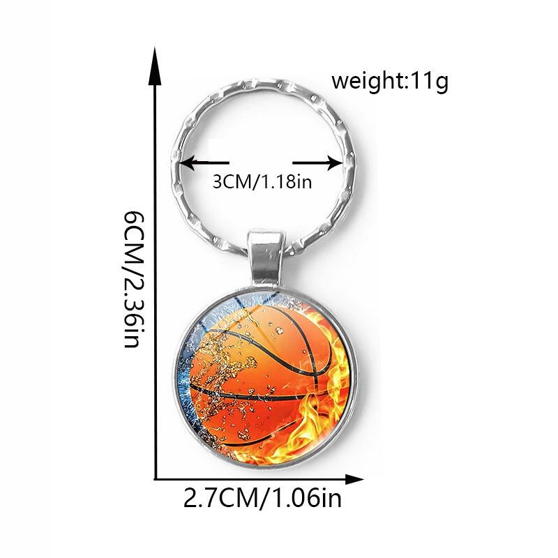Basketball Layup Lover Keychain - Glass-Embossed Sports Gift