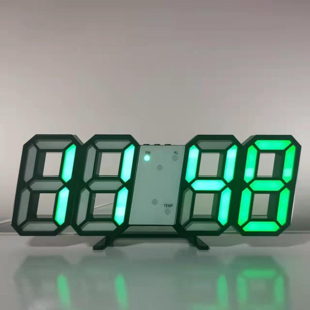 Wall-mounted Digital Desktop Clock Adjustable Luminous Mode Night Light Portable LED Clock  Desk
