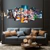 Wall Art Poster HD Printing 5 Pieces Anime Characters Canvas Paintings Modern Living Room Decoration Home Modular Frame Pictures