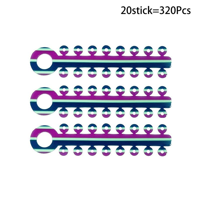

20Sticks/320Pcs Dental Elastic Ligature Ties 3 Colors Rubber Bands For Teeth Braces Dentistry Elastomeric Ring Leagues Lab
