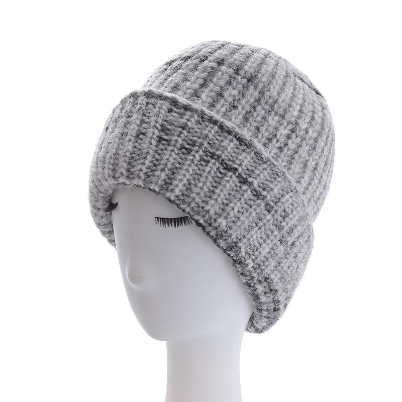 Women s Gradient Knit Wool Beanie - Autumn/Winter Warm Ear Protection, Stylish and Versatile for European and American Fashion One Size