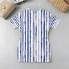 Women's Blue White Striped Short Tight Dress Slim Fit V-Neck Short Sleeve, Comfortable Fabric, Seaside, Street & Night Market Summer Wear
