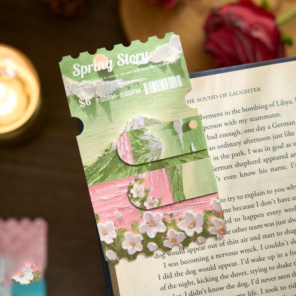 2pcs/set Magnetic Page Markers Paintings Magnetic Reading Book Mark New Bookmark A