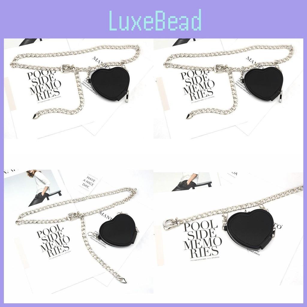 Metal Fashion Women Waist Chain With Detachable Heart Shaped Pendant Bag