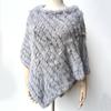 2022 Autumn/Winter Handmade Real Rabbit Fur Knit Triangle Shawl & Women's Pullover Cloak