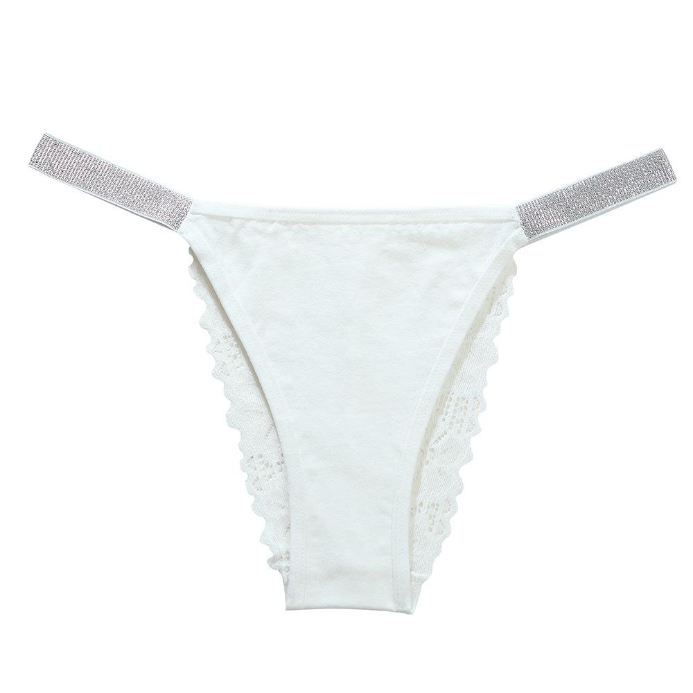 Women's Lace Low-Waist Thong: Sexy Hollow Design with Solid Color High-Elastic Silk Ribbon