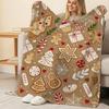 Christmas-themed Plush Flannel Blanket - Soft, Warm, Comfortable, No Shedding Single Blanket for Bedroom, Winter Nap & Home Use