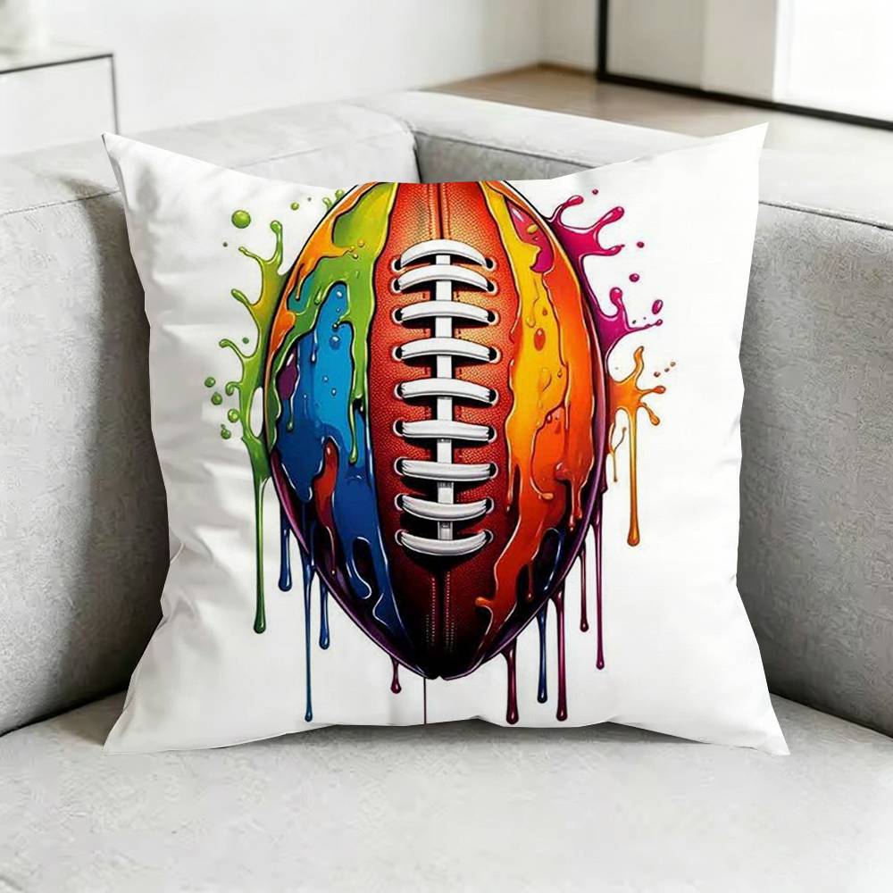 AmericanN Football Sport Pillow Case Square DoubleSided Sofa Cushion Cover Bedroom Bedside Pillow Gift