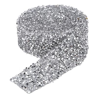 3cm Szeroka Cyrkoniowa Taśma Łańcuszkowa Hotfix Żywiczne Diamentowe Siatkowe Wstążki Dekoracja Paska Sukni Ślubnej 150cm