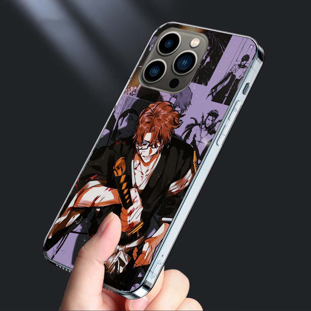 Bleach Aizen Sousuke Phone Case For Iphone 16E 15 Pro 14 Plus 17E 16 17 Pro Max Air 11 12 13 Mini Shockproof Capa Cute Cover