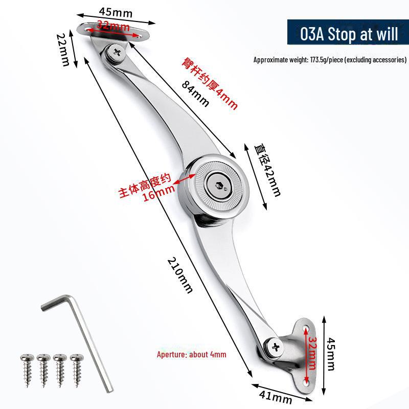Adjustable Cabinet Door Support Rod with Japanese Oil Column Damping