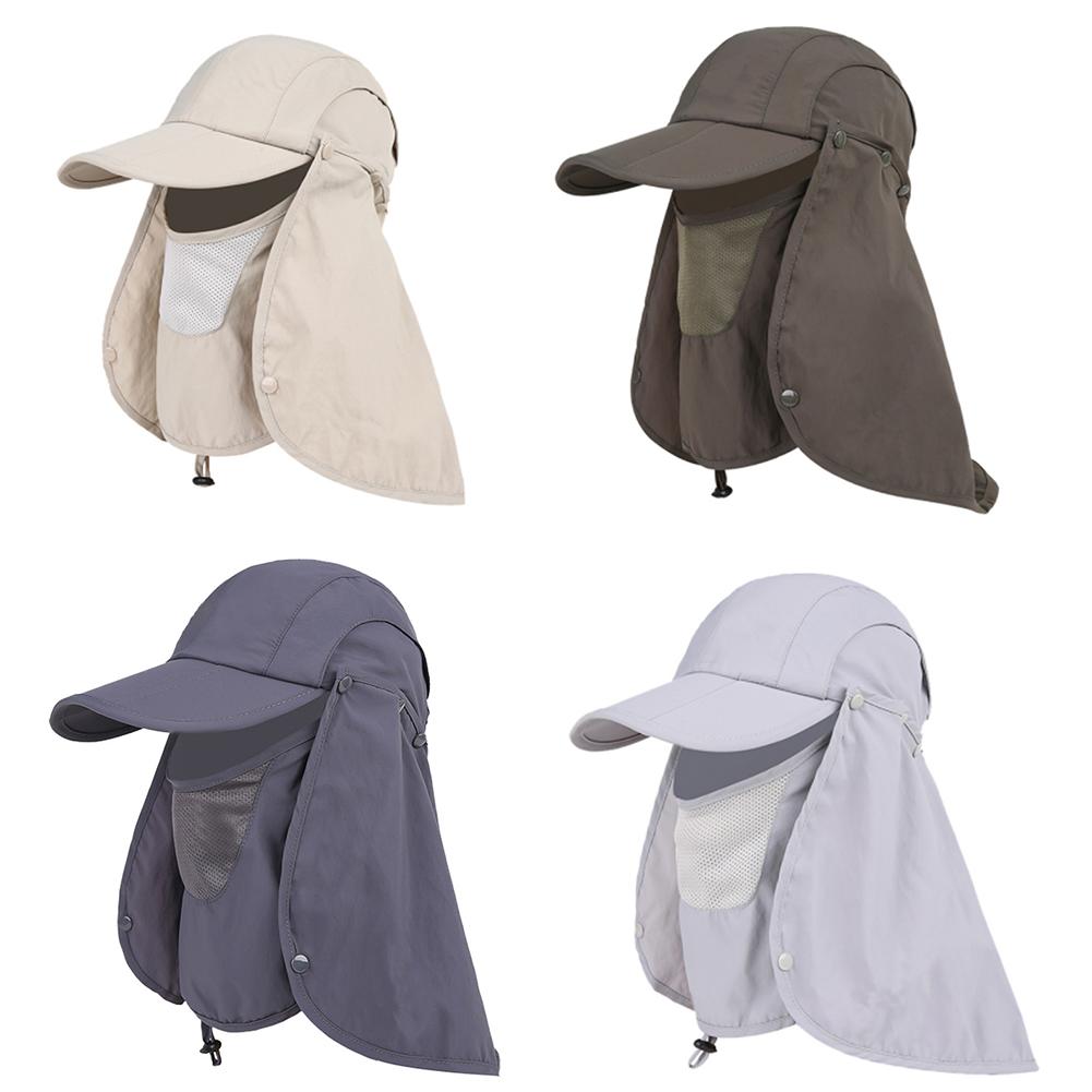 

4pcs Sun Protection Hat Outdoor Uv Protection Upf 50+ Hat With Neck Flap Face Mask For Fishing Hiking Riding 4pcs adjustable#1