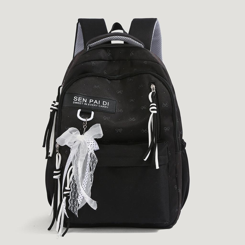 Schoolbag female solid color Harajuku backpack campus style junior high school high school student schoolbag female simple large-capacity backpack