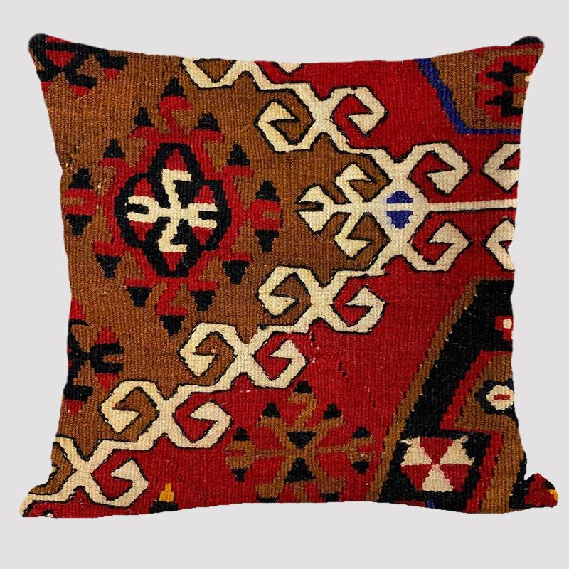 Cuscini in Lino con Fantasie Bohémien Multicolori Stampa Geometrica Etnica Astratta Federe per Cuscini Decorativi Cuscino per Divano del Soggiorno