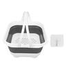 Foldable Bath Toy Organizer 30x28x18cm White+Black with Quick Drain