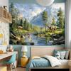 2D Dinosaur Park Wall Hanging Tapestry, Ancient Wildlife Nature Landscape for Home Decor