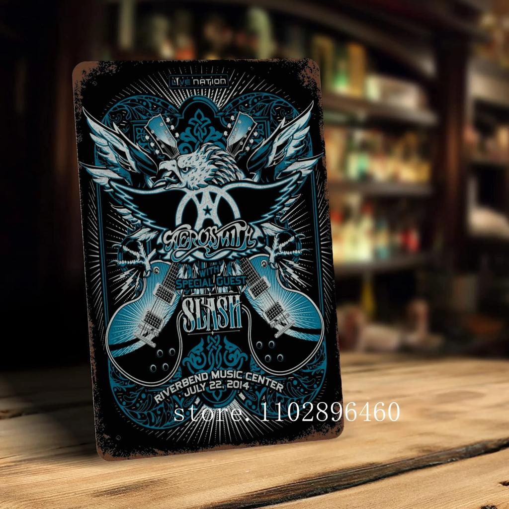 Aerosmith Band Metal Plaques & Signs wall decor Vintage Tin Signs Captain Metal Poster Decor for Bar Pub Club Wall Decoration